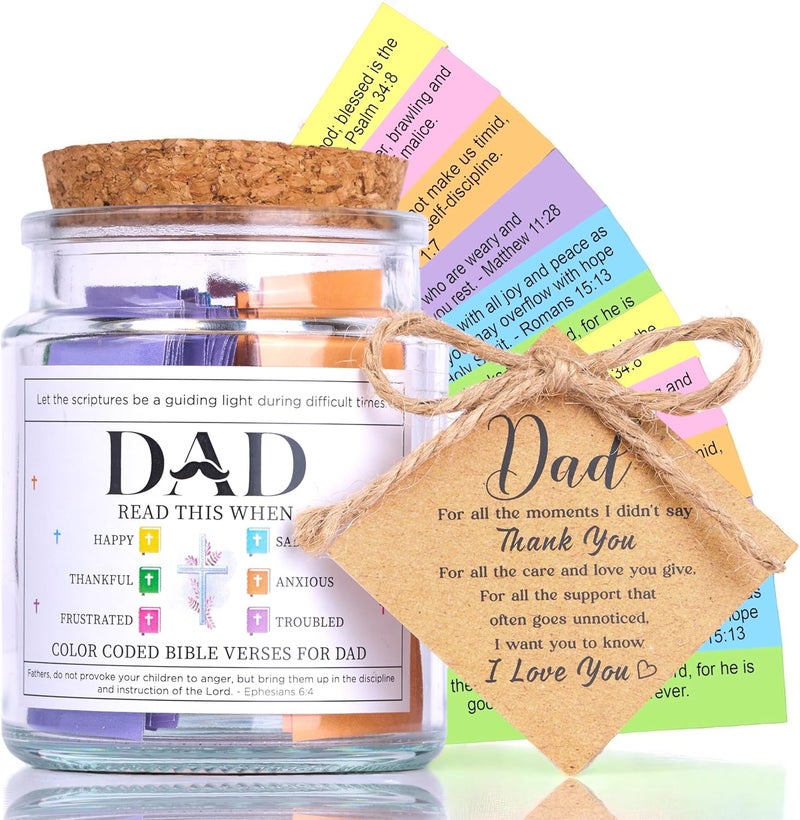 SOLMAYCO Bible Verse Jar for Dad – 92 Scriptures for Encouragement & Strength | Christian Easter Gift for Father | Spiritual Keepsake Jar with Daily Affirmations | Faith-Based Birthday or Easter Gift for Men - Image 3